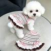 Sommer-Outfit Gestreiftes Regenbogen-Kleid Anti-Haarausfall Halskette Hundekleidung für gestreifte Teddy Pudel Bichon Yorkie
