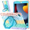 IPad 7/8/9 10.2 Inch Case 2-in-1 Shockproof PC Silicone 360 Rotating Stand Handbag