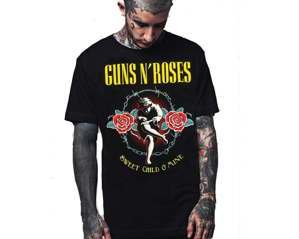 RARE! GUNS AND ROSES SWEET CHILD ON MINE HARD ROCK BLACK T SHIRT MEN S HOT Unisex T-Shirt XXXL