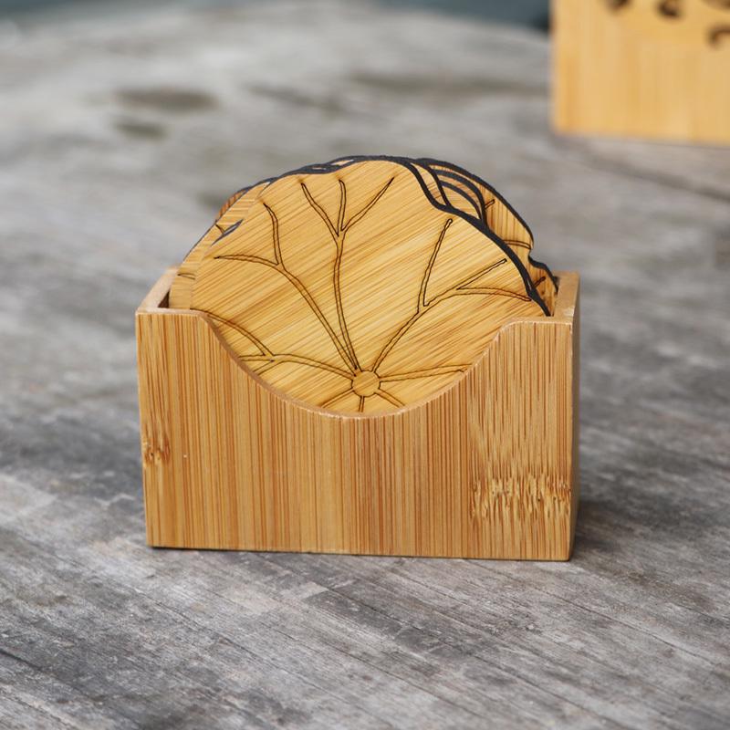 6 ks/sada přírodních bambusových podtácků na nápoje, kulaté kreativní prostírání, podložka pod kelímky, podložka pod kávové šálky, domácí