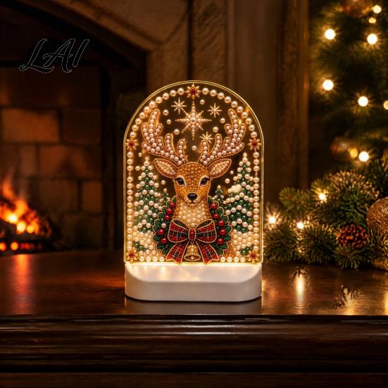Durable Acrylic Decor Christmas Pearl Light Ornaments for Holiday Home Decor LED Decorative Unique Lamp with Soft Glow Bedroom Bookshelf And