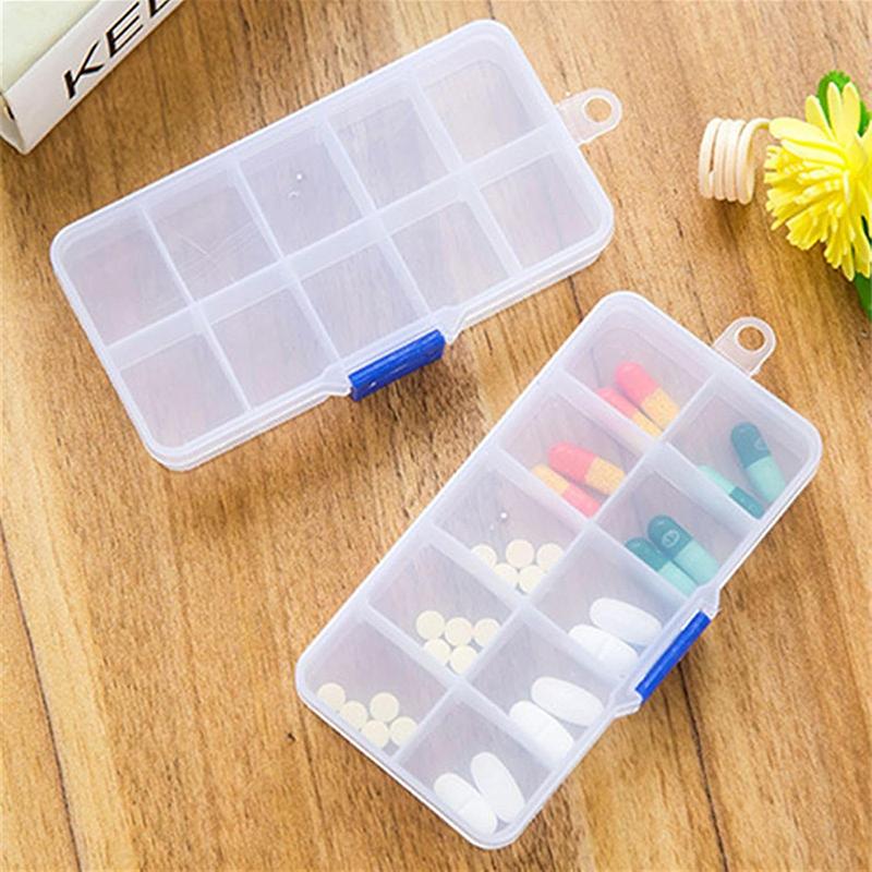 1/5/10pcs Storage Box 10grids Detachable Compartment Organizers Transparent Plastic Storage Case Beads Diamond Container TMZ