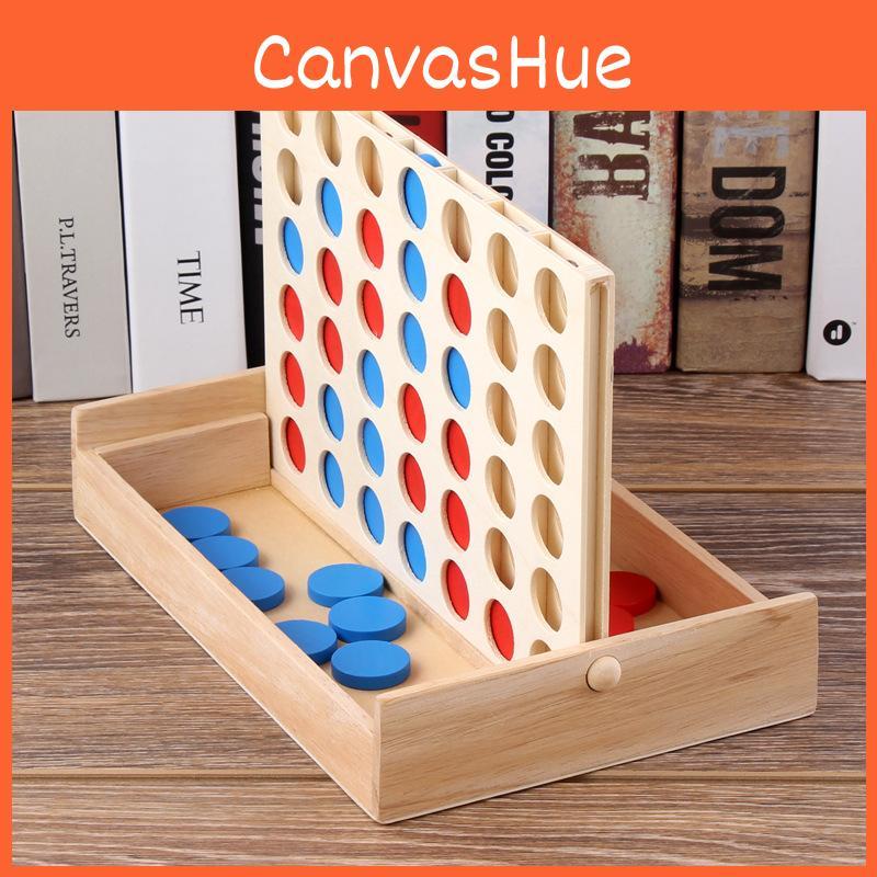 Chess Wooden 4 Connected Line Game Board Children Puzzle Toy For Educational
