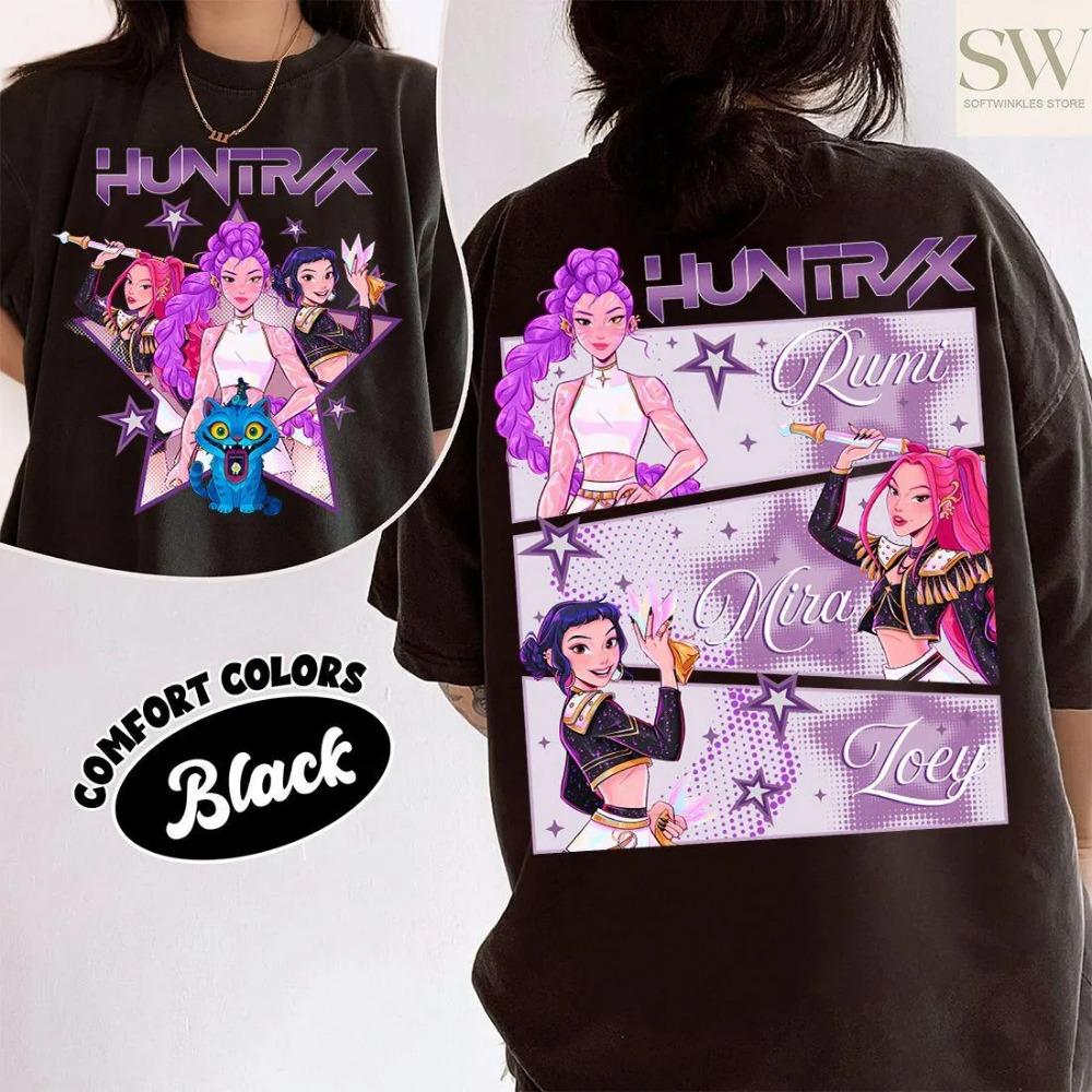 

Huntrix T-shirt Devil Hunter Shirt Huntrix Girls T-shirt Mira Rumi Joey Shirt Devil Hunter Children s T-shirt Gift for Kpop Fans 6XL