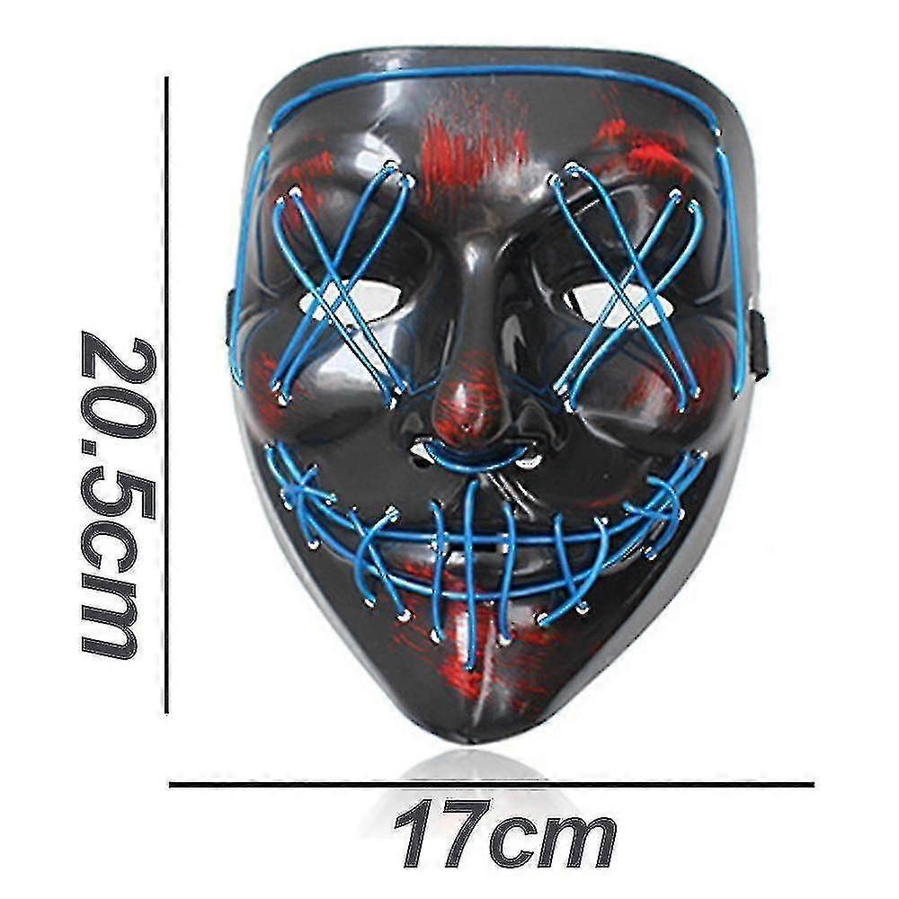 Purge Mask Scary Halloween Light Up Glowing Mask Gift For Kids Adults Festival Party