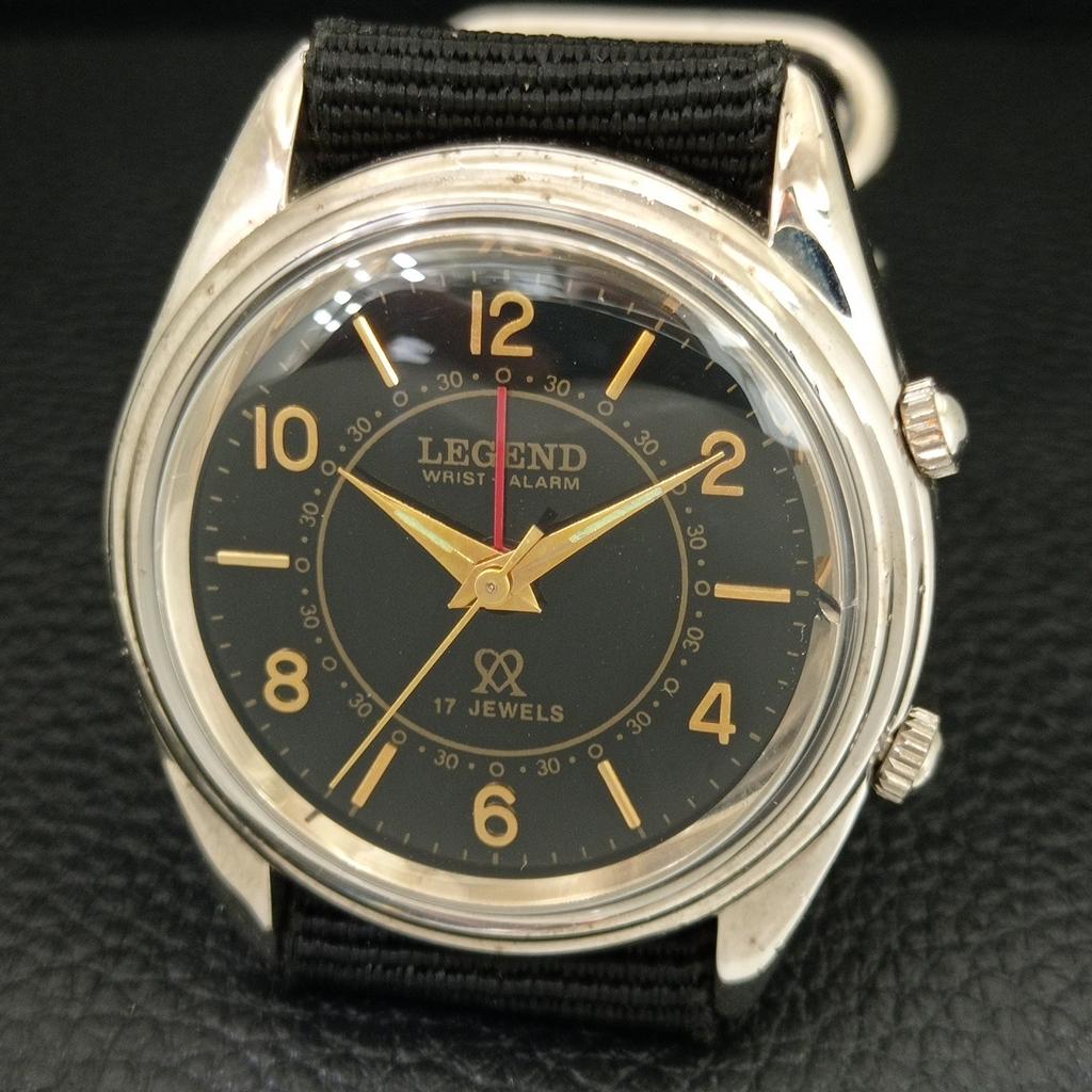 VINTAGE LEGEND MANUELL AUFZIEHBAR SCHWEIZER HERREN ÜBERHOLTE WEckerUHR a707513-1
