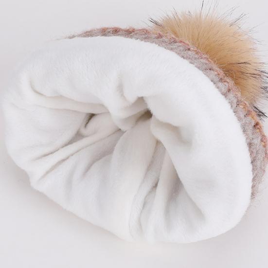 2Pcs/Set Winter Hat Scarf Set Thickened Velvet Lining Colorful Versatile Elastic Fit