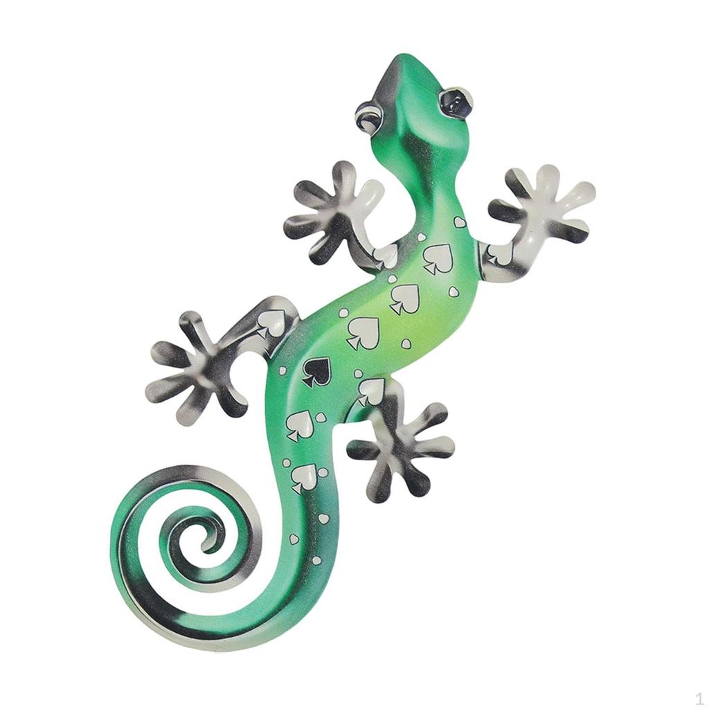 Metal Gecko Wall Art 2D Hanging Artwork,Art Decoration Ornament for Porch Cafe Patio Home
