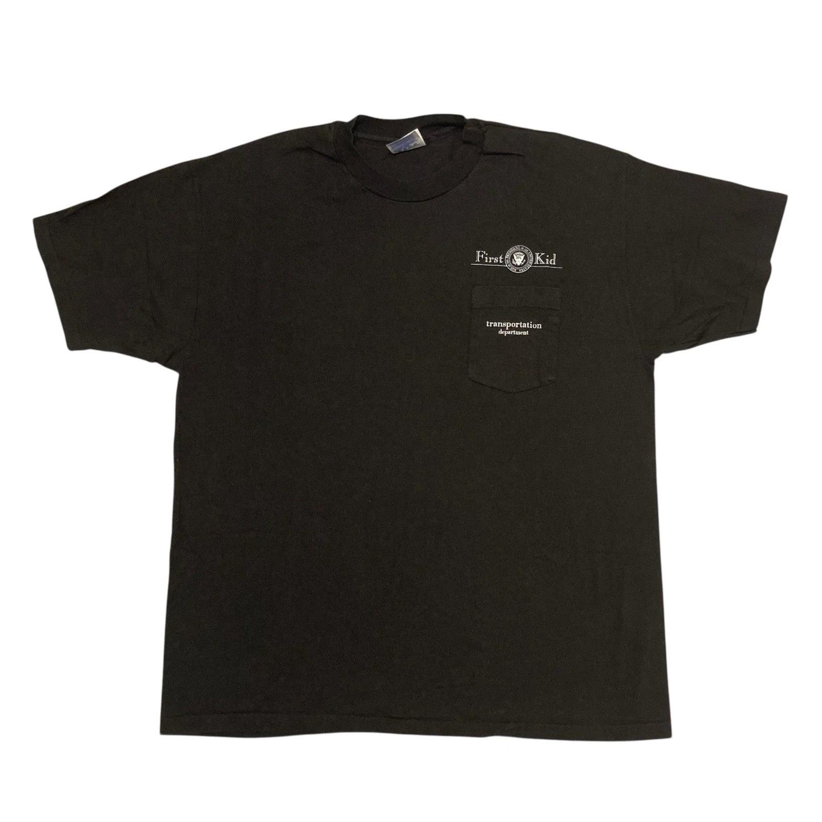 Vintage First Kid 90s Movie Promo Black Pocket T-shirt XL Single Stitch Hanes L