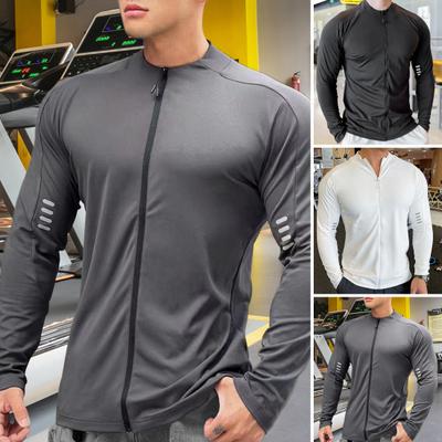 Männer Fitness Sport Mantel Leichte Schweiß Absorption Schnell Trocknend Laufen Bodybuilding Sweatshirt Zipper Up Mantel