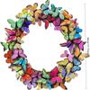 40cm Colorful Decorative Butterflies Spring Wreath for Front Door, Handmade Artificial Wreath for Seasonal Decor