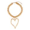 European & American Heart Pearl Necklace - Bold Irregular Design for Women