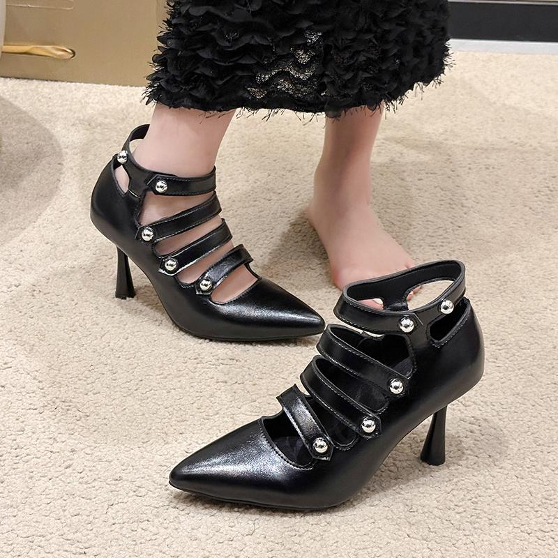 2026 Brand Women's Shoes Buckle Strap Women's Sandals Fashion Hollow Out Office and Career Sexy Plus Size Rivet Sandal Boots
