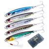 Goture Metal Jig Set 5 Lures with Transparent Epoxy Resin and Reinforced Assist Ideal for Targeting Various Fish Including Bluefin Sea Sea and