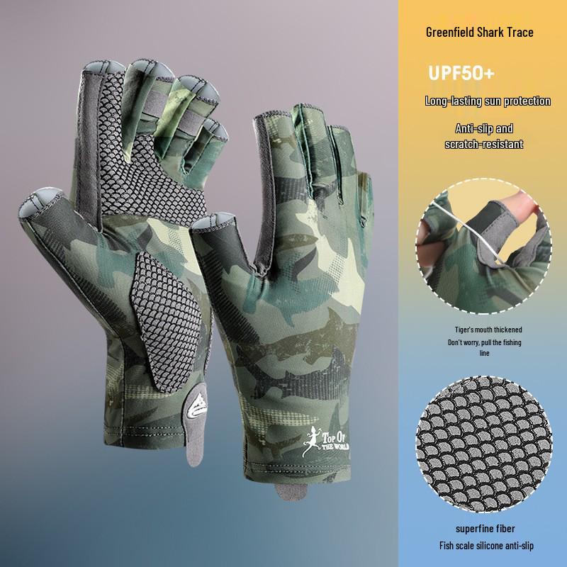 Guantes de Pesca Antideslizantes de Otoño/Invierno - Cálidos, Resistentes al Desgaste, con Forro Polar, Sin Dedos, Táctiles DB68.