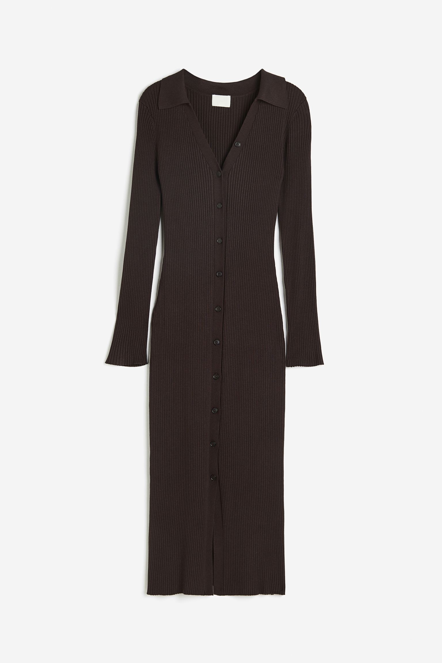 

Rib-knit button-front dress