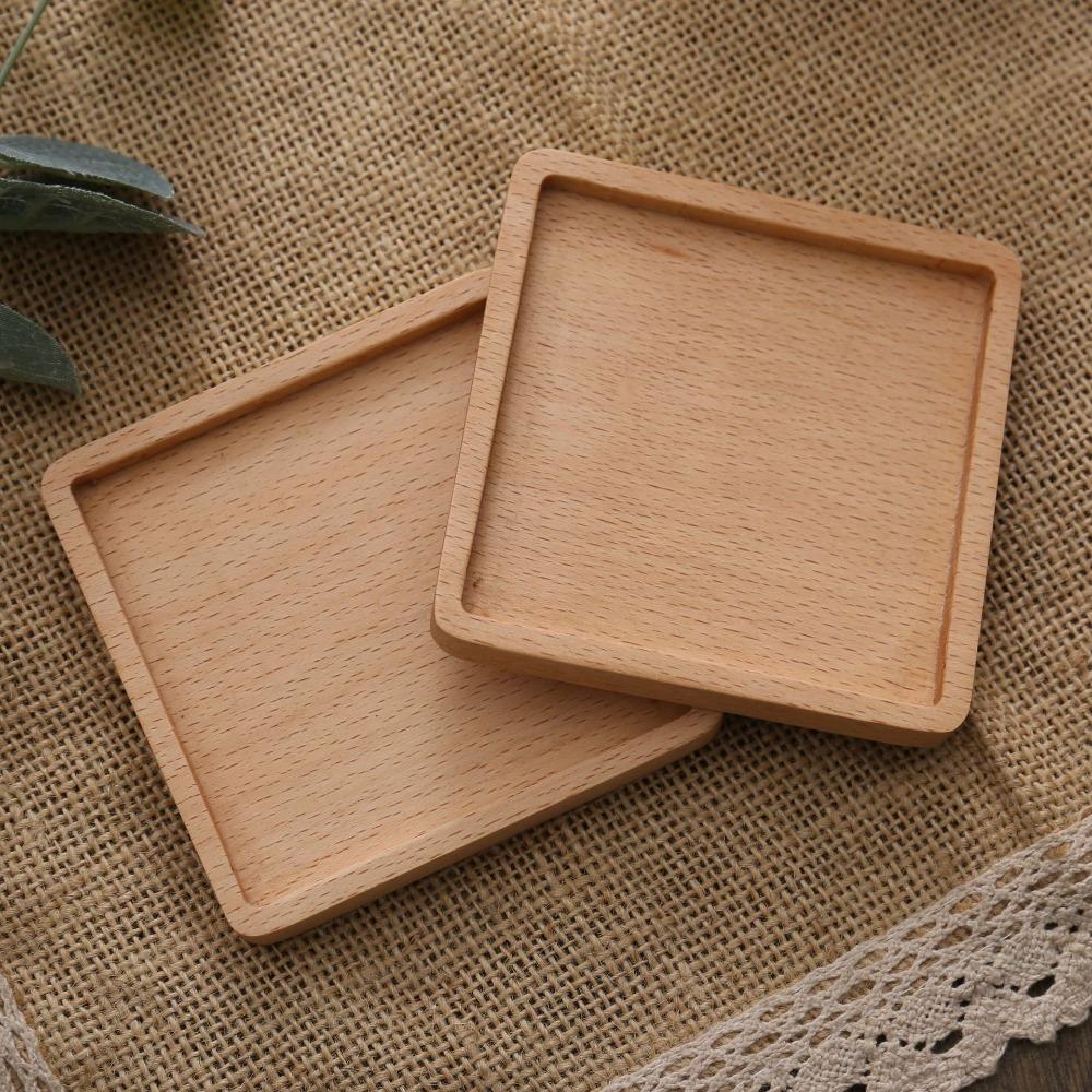 New Wood Coasters Square Round Durable Heat Resistant Tea Coffee Cup Pad 8.8cm Bowl Teapot Holder