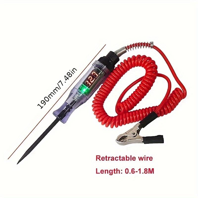 6V 12V 24V DC Car Truck Voltage Circuit Tester Digital Display Long Probe Pen Light Bulb Automobile Diagnostic Tools Auto Repair