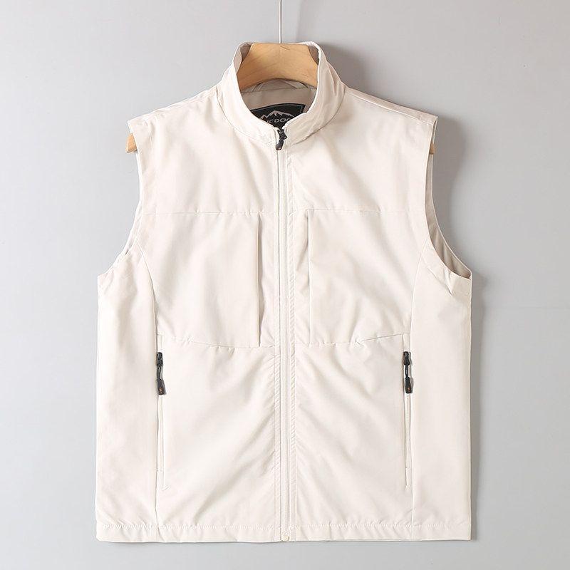 Original Foreign Trade Men's Clothing Surplus Stock Outdoor Stand Collar Multi-Pocket Workwear Casual Vest Loose Sleeveless Vest Trendy