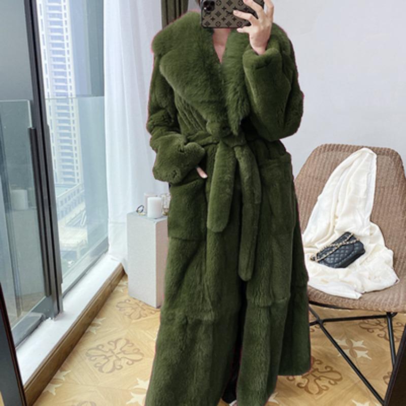 Giacca in finta pelliccia da donna, cappotto medio e lungo, temperamento alla moda, taglia grande larga per coprire la pancia, alla moda