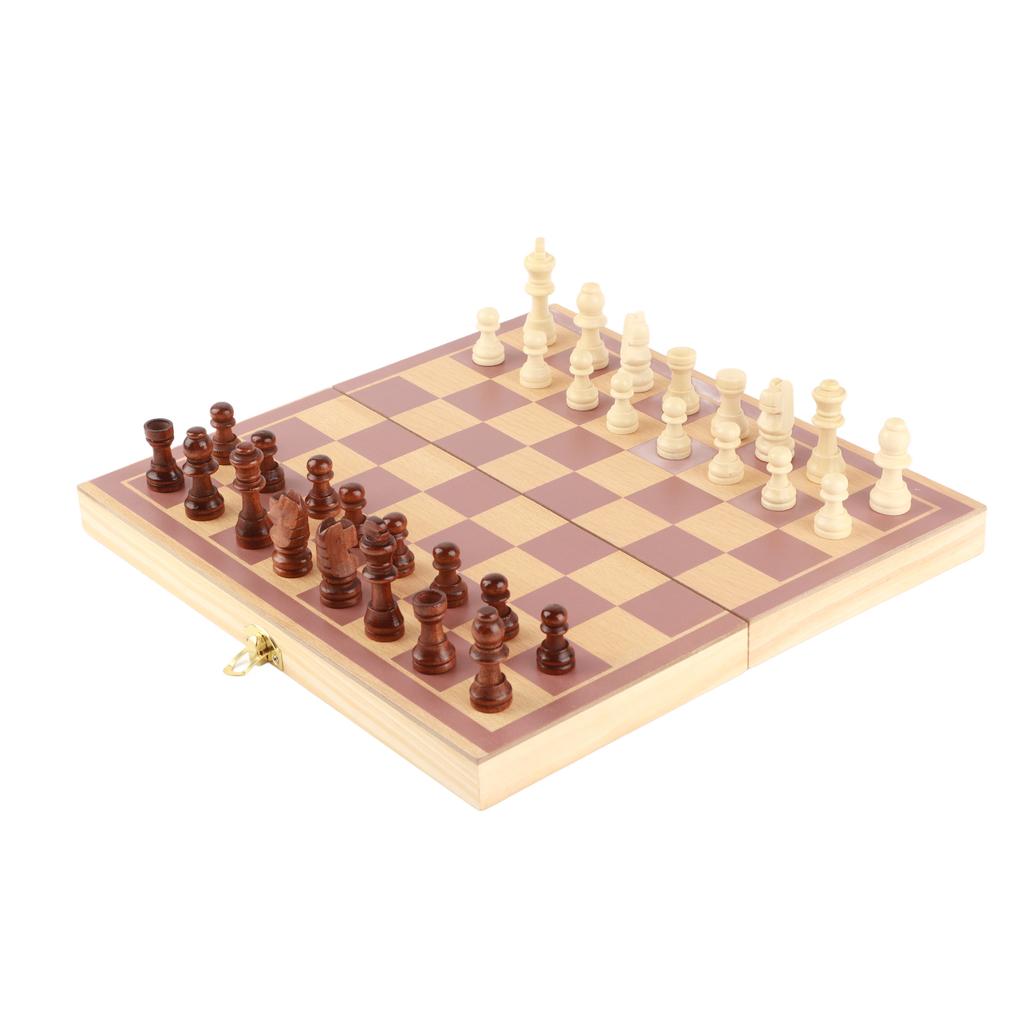 Portable Wooden Chessboard Folding Board Chess Game for Party Family Activities