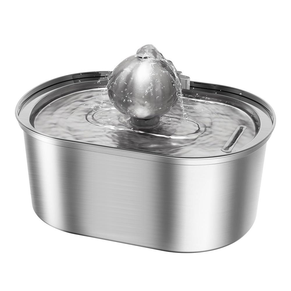 Fontaine à eau automatique pour chat en acier inoxydable de 3,2 L avec filtration