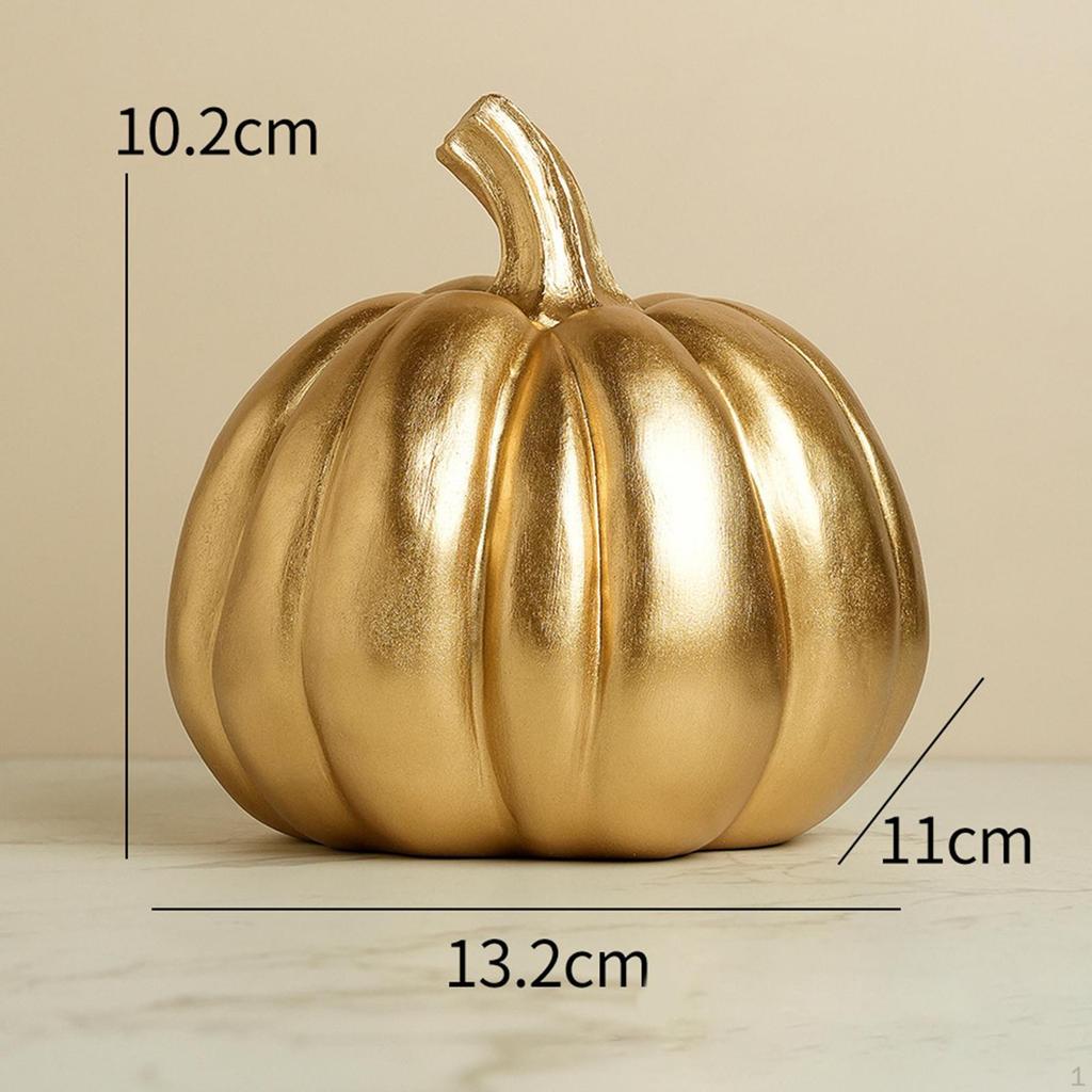 Harvest Pumpkin Figurine for Desktop Display Thanksgiving Decor Office Shelf