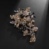 Crystal Flower Brooches for Women Luxury Silver Color Banquet Wedding Clothing Pin Female Gift