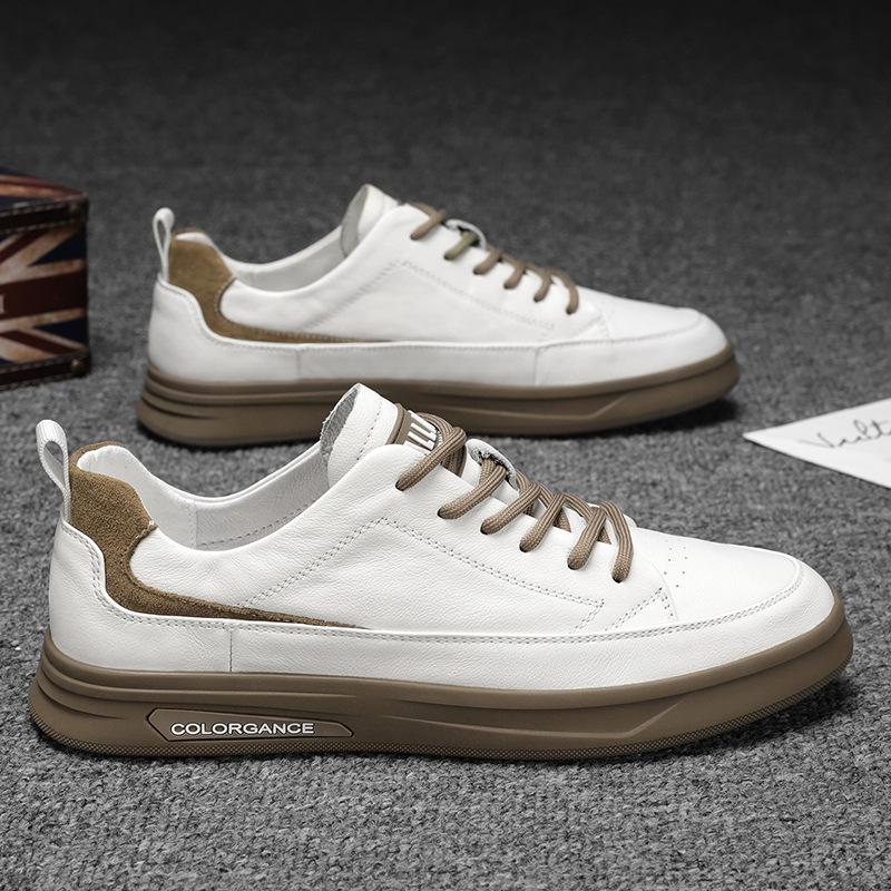 

Мужская обувь Кожаная повседневная обувь Новая уличная обувь для бега На шнуровке Удобная вулканизированная обувь Модная обувь на мягкой подошве Мужские кроссовки 39