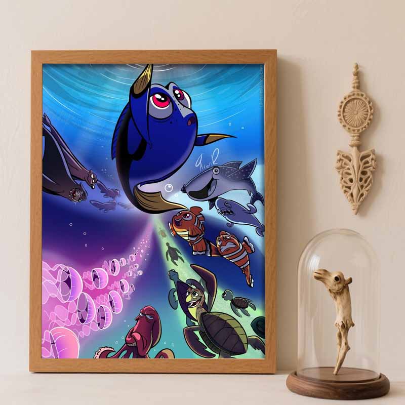 Disney Diamond Painting Kit Finding Nemo Dory & Friends Style Home Decor Craft Perfect Gift Idea Diamond Art Round 20x30cm