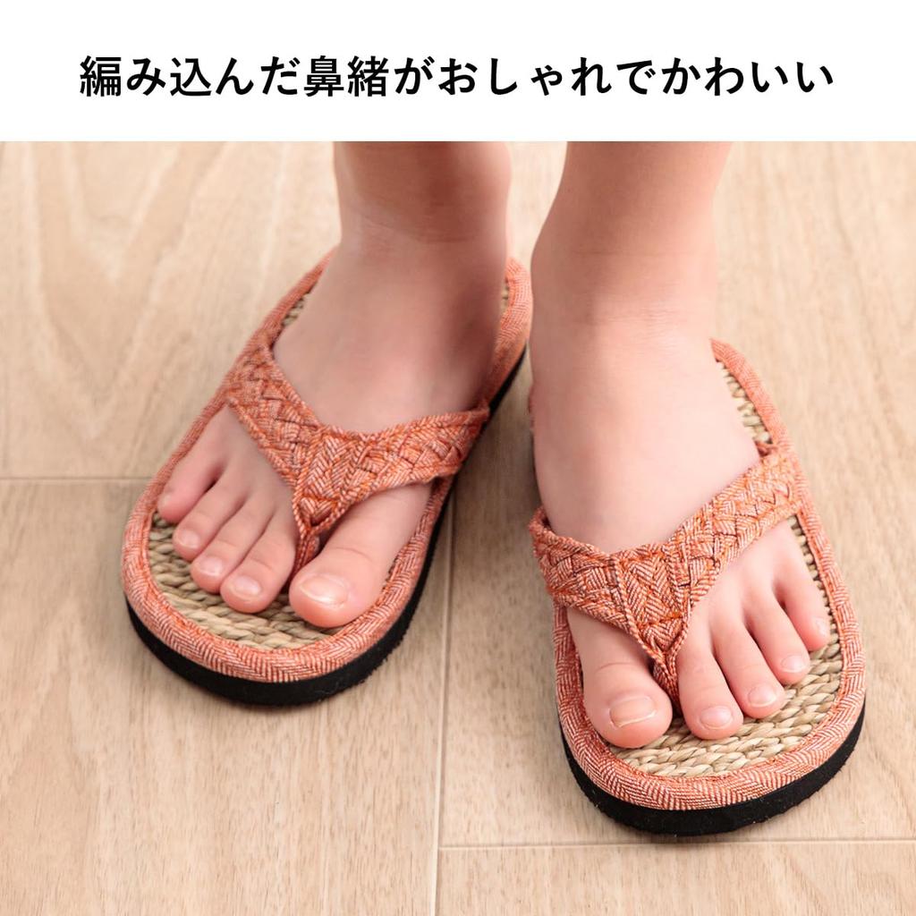 IKEHIKO Luce Zori Tamanhos M Perfeito para o Dia ou Caixa de Presente Chinelos Shichito Igusa, Laranja, (Calça 22.5-24cm), Dia das Mães do Pai, Incluído, (Rush