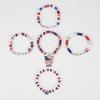 Artificial Crystal Bracelet Elastic Bracelet Independence Day Handmade Bracelet Stackable Bracelets for Adding Charm
