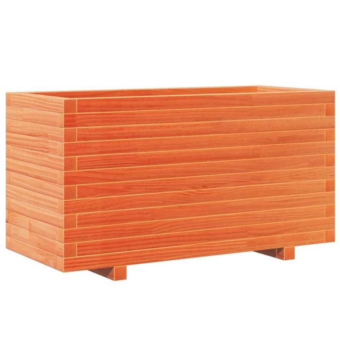VidaXL Planter Wax Brown 90x40x49.5 Cm Solid Pine Wood, Outdoor Planter, Flower Box, Plant Box, 847375