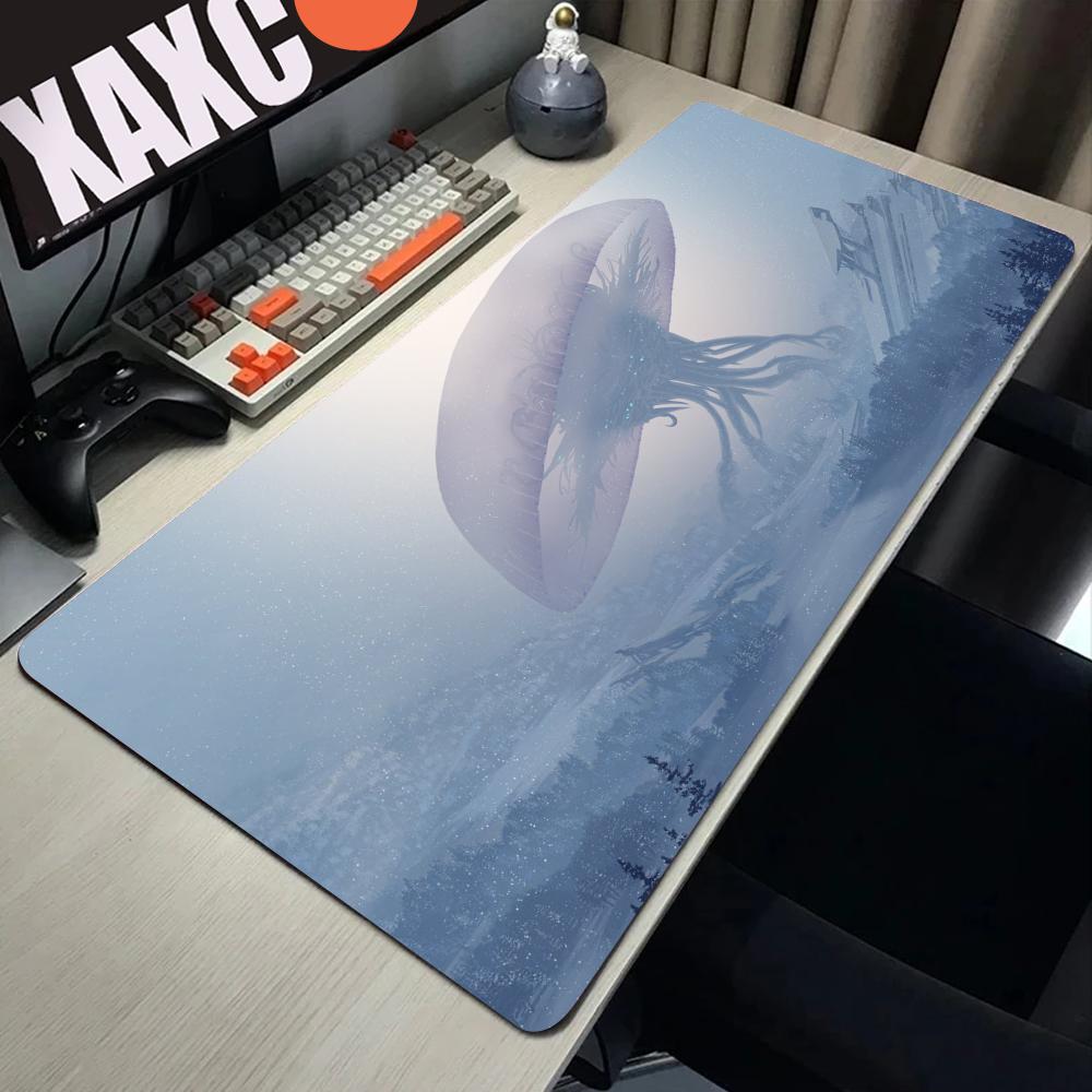 Cartoon Blue Jellyfish Large Mouse Pad Ocean Animal Desk Mat Natural Rubber Non-Slip Office Computer Keyboard Table Accessories