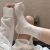 Glass Fiber Edge Summer Light Style Polka Dot Mid-calf Pile-up Socks for Women, Cool and Breathable.