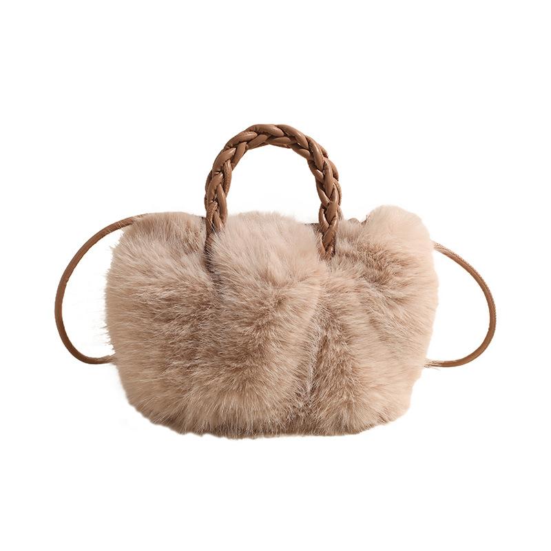 

Autumn and winter new plush bag women s niche fashion personalized pumpkin handbag crossbody shoulder bag one size fits all