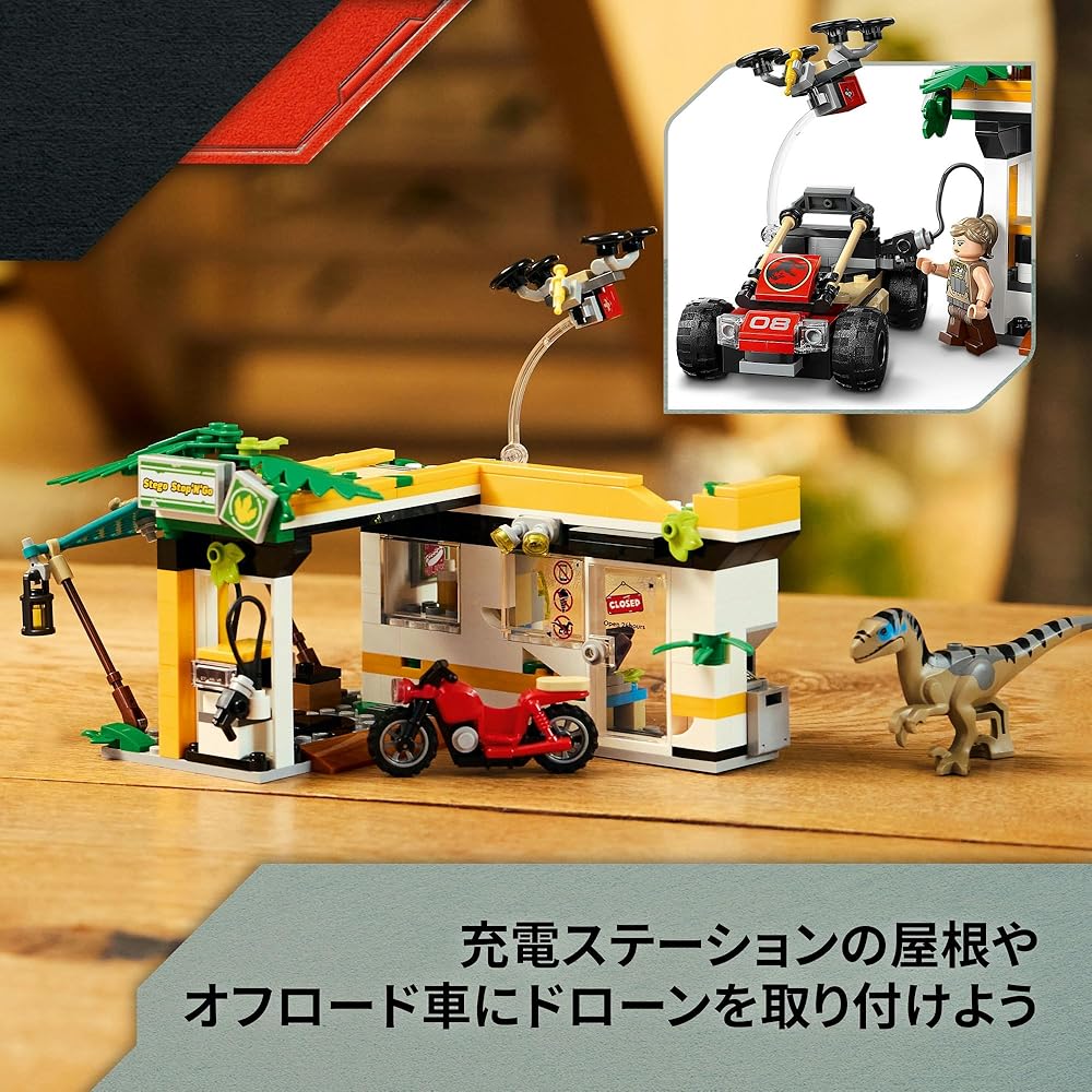 LEGO Jurassic World Raptor and Titanosaurus Chase Mission Toy Building Set for Kids Ages 7-9