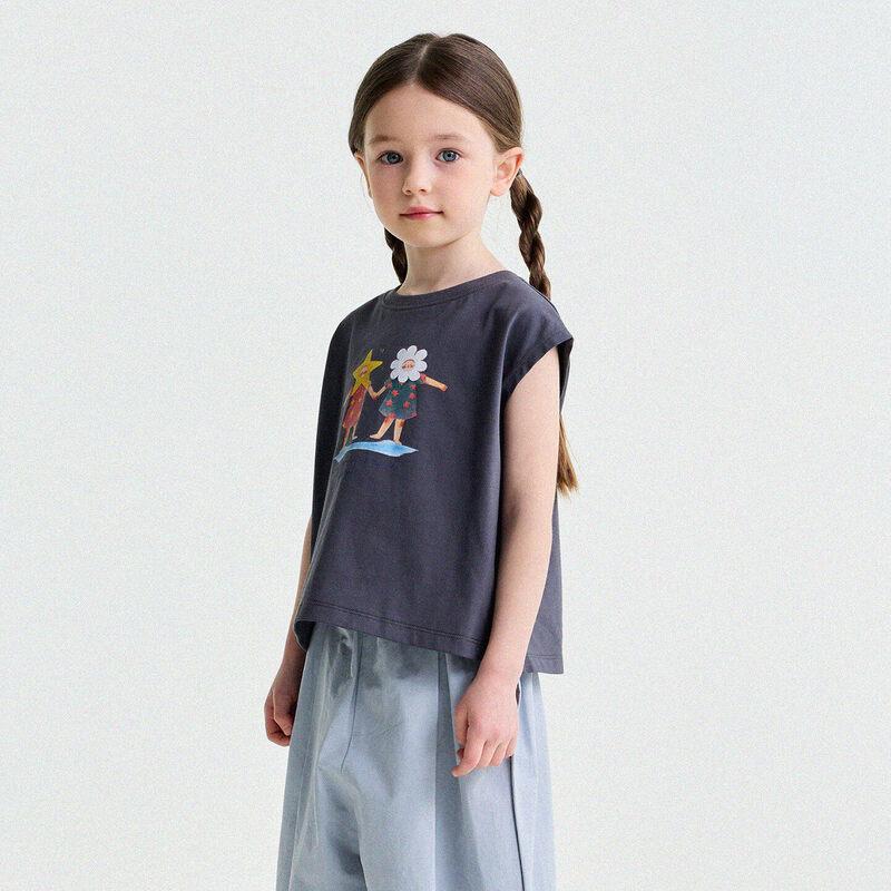 Yun er Ma Girls  Illustrator Collaboration Cartoon Cotton Tee 120