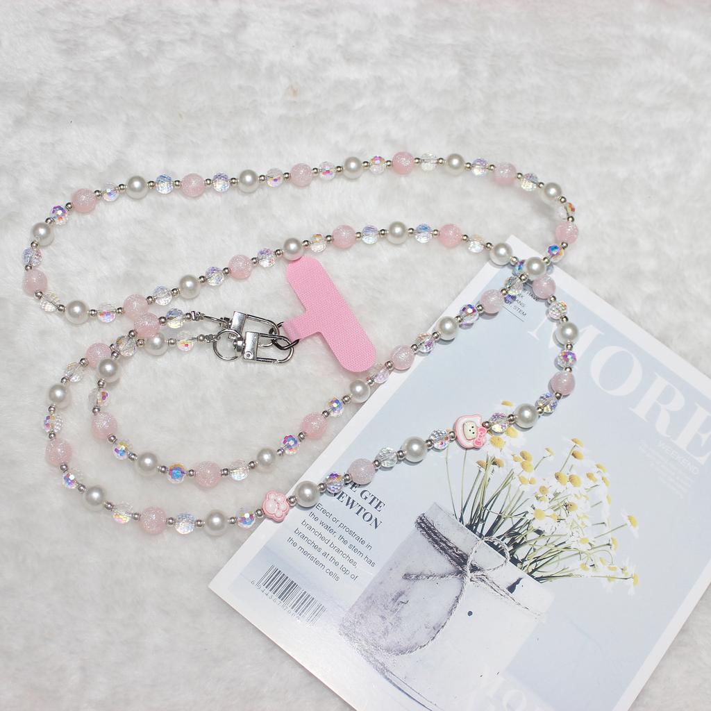 120cm KT Beads Phone Strap Crossbody Chain Phone Lanyard