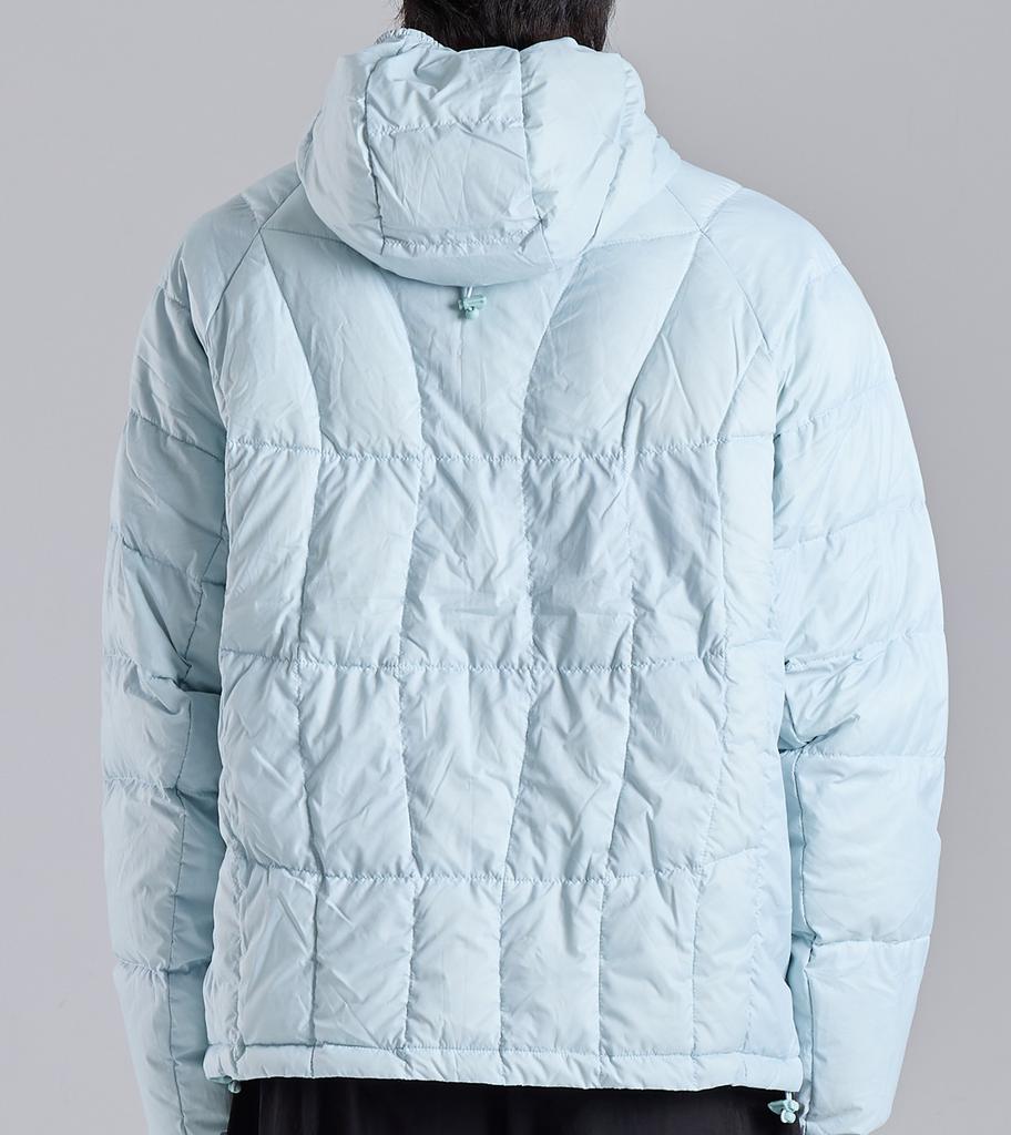 Button Seoul [Duck Down 90/10] Packable Lightweight Hooded Wrangler Padded Jacket (Sky Blue)