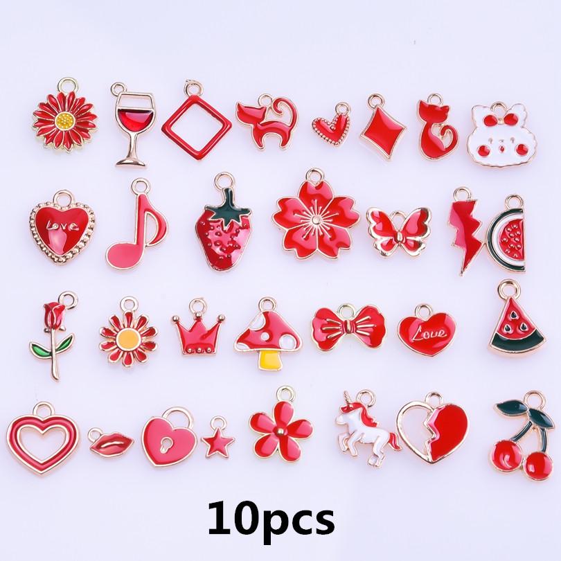 Mixed Pendants Enamel/Bracelet Charm Trinkets Flower Pendant For Jewelry Making DIY Materials Wholesale Items For Resale In Bulk