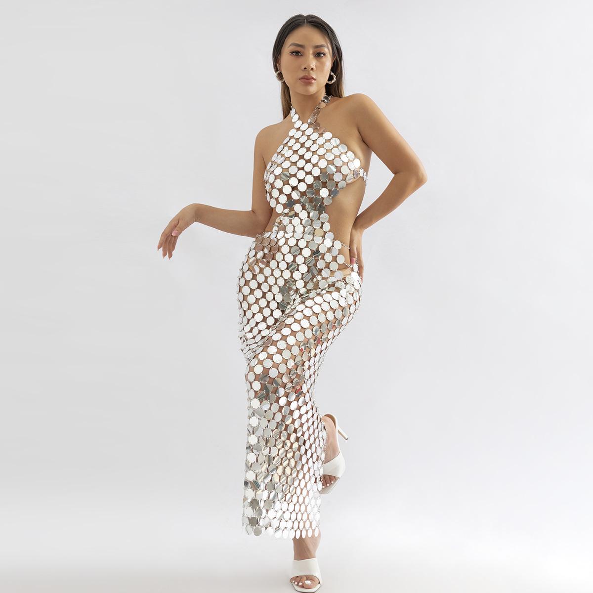 

Аксессуары, персонализированная длинная цепочка для тела без спины, креативные нишевые аксессуары для длинного платья с пайетками для женщин