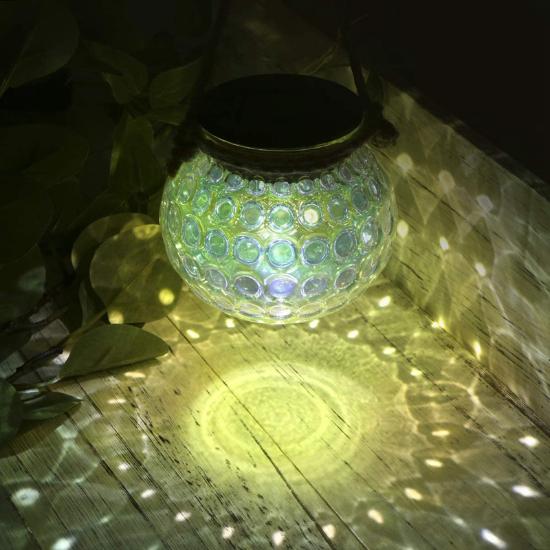 LED Solar Glass Lamp Cross-border Mason Jar Lamp Outdoor Courtyard Decoration Light Shadow Hanging Lamp Solar Lamp