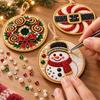 6 stuks DIY Ambachtelijke Parel Diamant Schilderen Kit Kerstman Kerstboom Hangend Ornament Kerst Thema