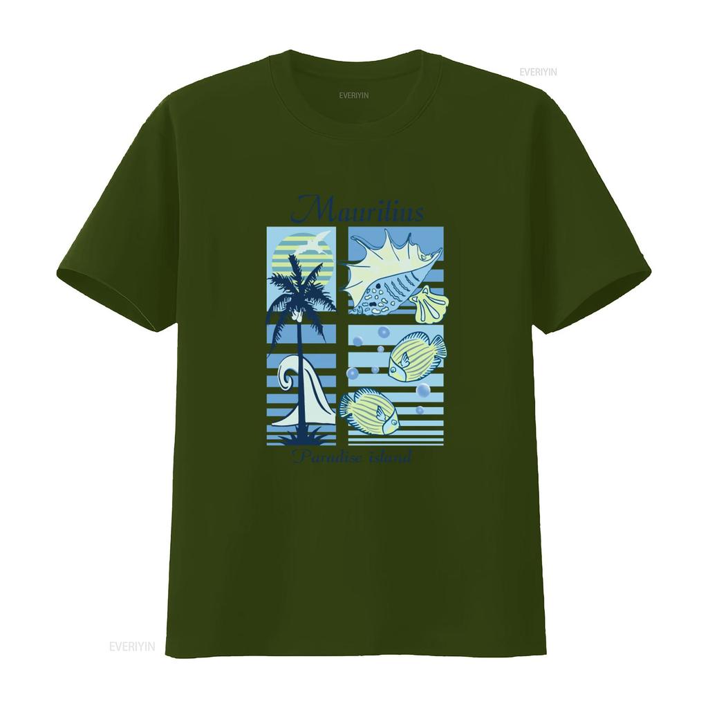 Vintage Mauritius 90s Souvenir T shirt With Print Size XL Tropical Paradise Island Design vintage Washed Versatile streetwear