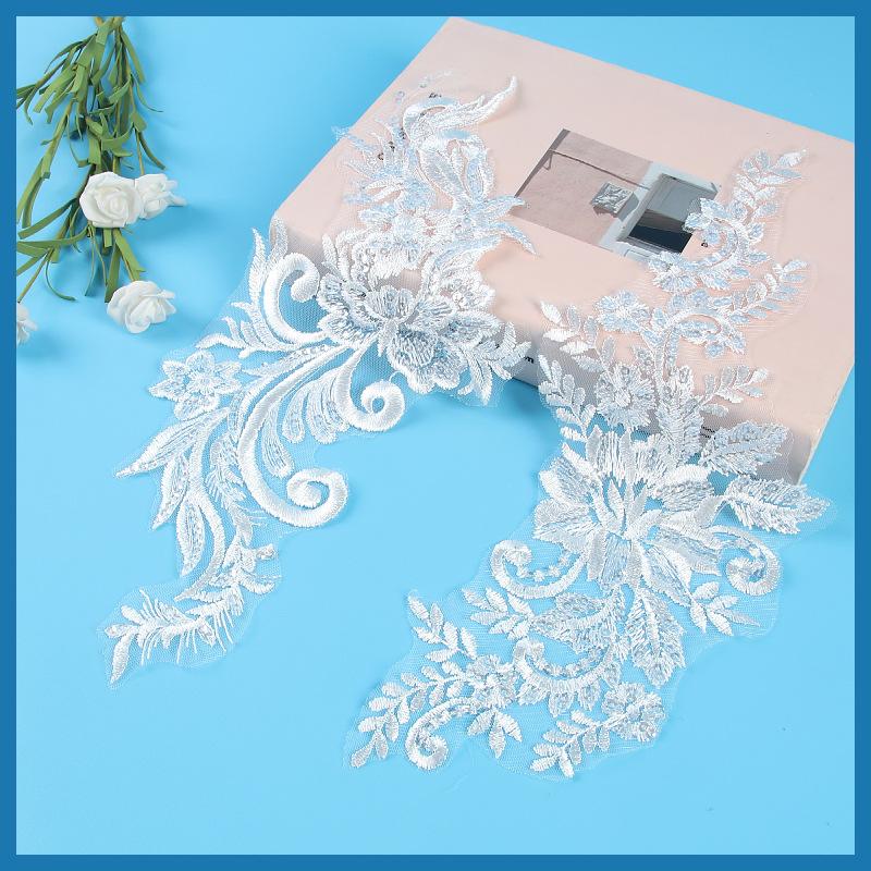 White Car Bone Pair Flower Wedding Dress Evening Dress Children'S Princess Dress Patch Pair Flower Bride Headdress Jewelry Headband Accessories