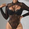 Sexy Lace-Stitched Shaping Jumpsuit with Removable Chest Pad - European & American Fashion Top