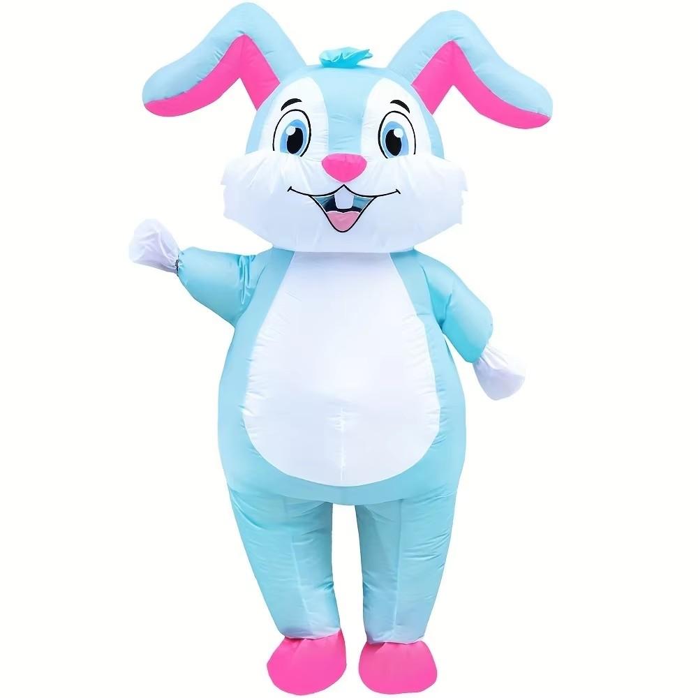 Easter Bunny Costume Rabbit Inflatable Outfit Easter Blow Up Suit Adults Girl for Christmas Cosplay Halloween Carnival Gift