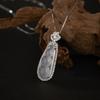 Fudou pendant summer inlaid with icy natural white chalcedony jade pendant S925 silver string bean necklace female