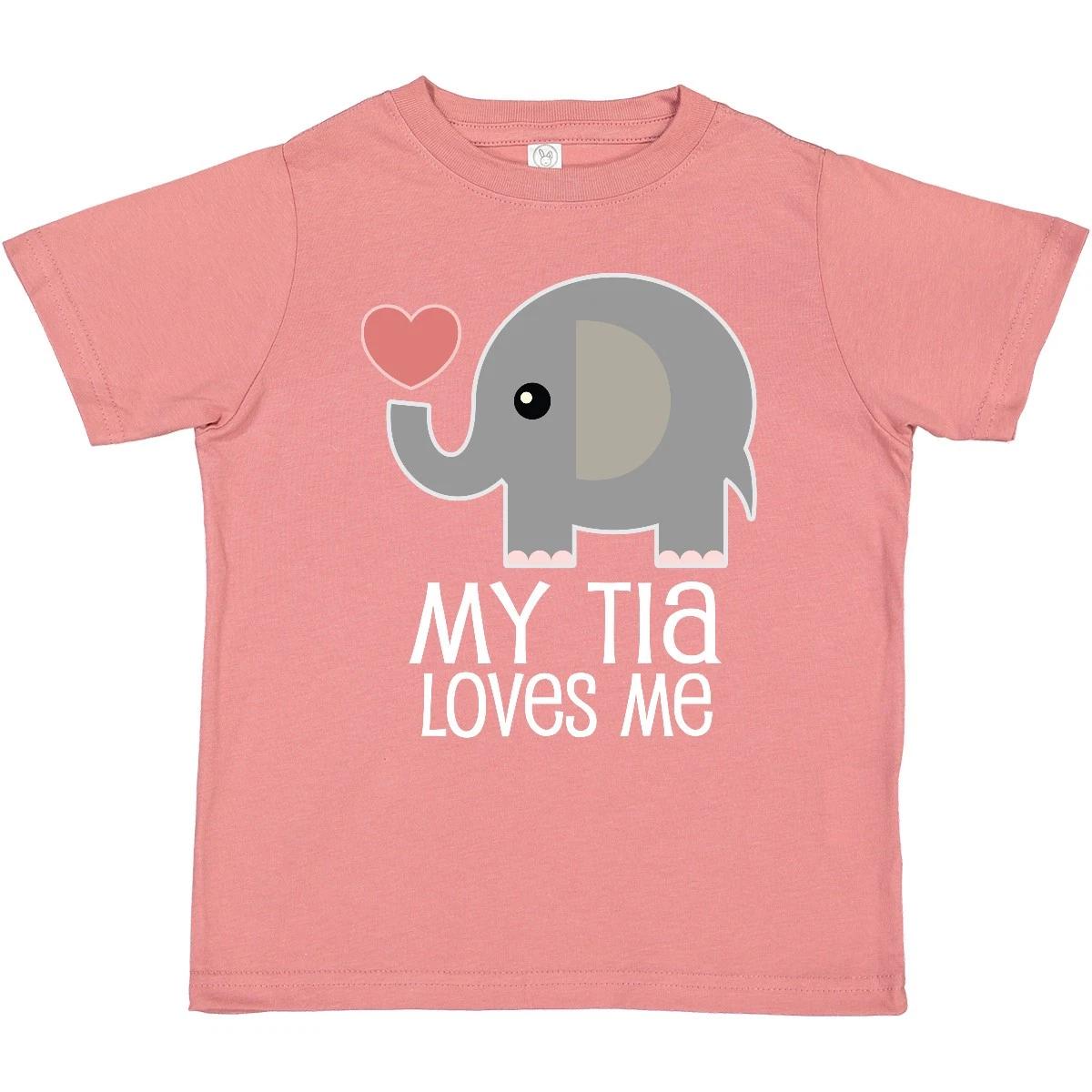 Inktastic My Tia Loves Me Grandchild Toddler T-Shirt Auntie Clothing Apparel Kid 140